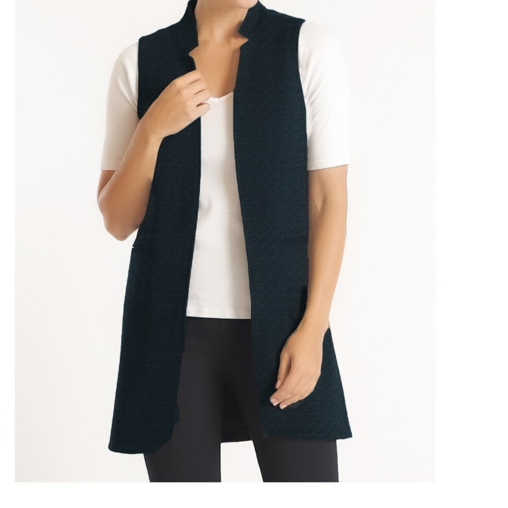 Banana Republic Open Front Sleeveless Tunic Duster Cardigan with pockets Size Sm